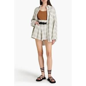 Iro Paris Beige Cotton-Blend Tweed Vicenta Oversized Long-Sleeve Jacket Size 34